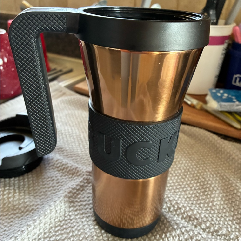 Starbucks Copper Travel Mug with Black Handle and Grip - Picture 2 of 7